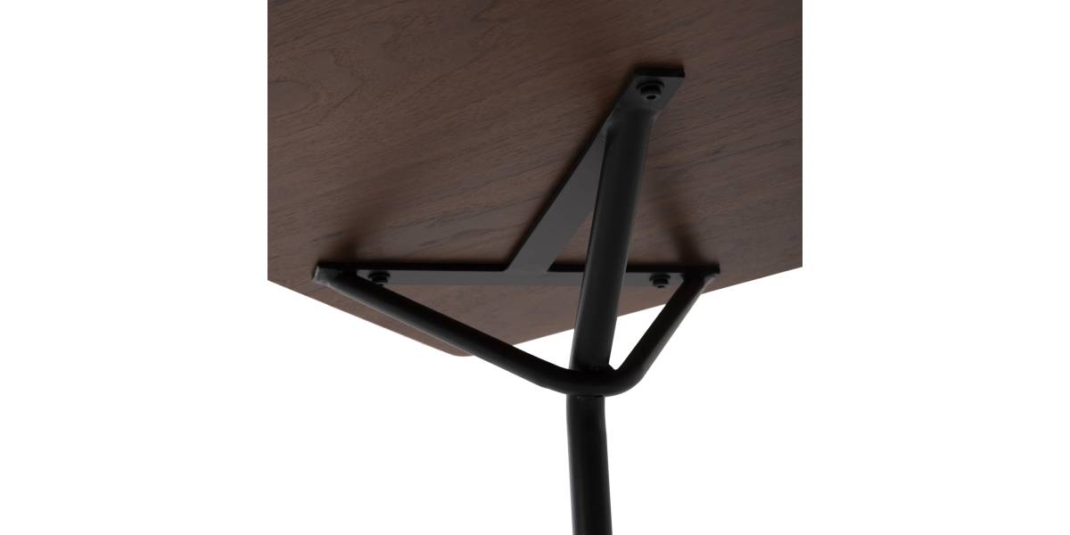ΤΡΑΠΕΖΙ ΤΡΑΠΕΖΑΡΙΑΣ TRENK HM9614.02 MDF ΜΕ ΚΑΠΛΑΜΑ ΔΡΥΟΣ ΚΑΡΥΔΙ-ΜΑΥΡΟ ΜΕΤΑΛΛΟ 120x120x75Υεκ.