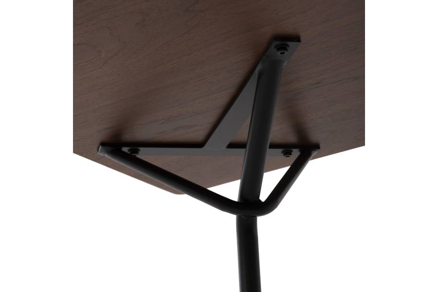 ΤΡΑΠΕΖΙ ΤΡΑΠΕΖΑΡΙΑΣ TRENK HM9614.02 MDF ΜΕ ΚΑΠΛΑΜΑ ΔΡΥΟΣ ΚΑΡΥΔΙ-ΜΑΥΡΟ ΜΕΤΑΛΛΟ 120x120x75Υεκ.