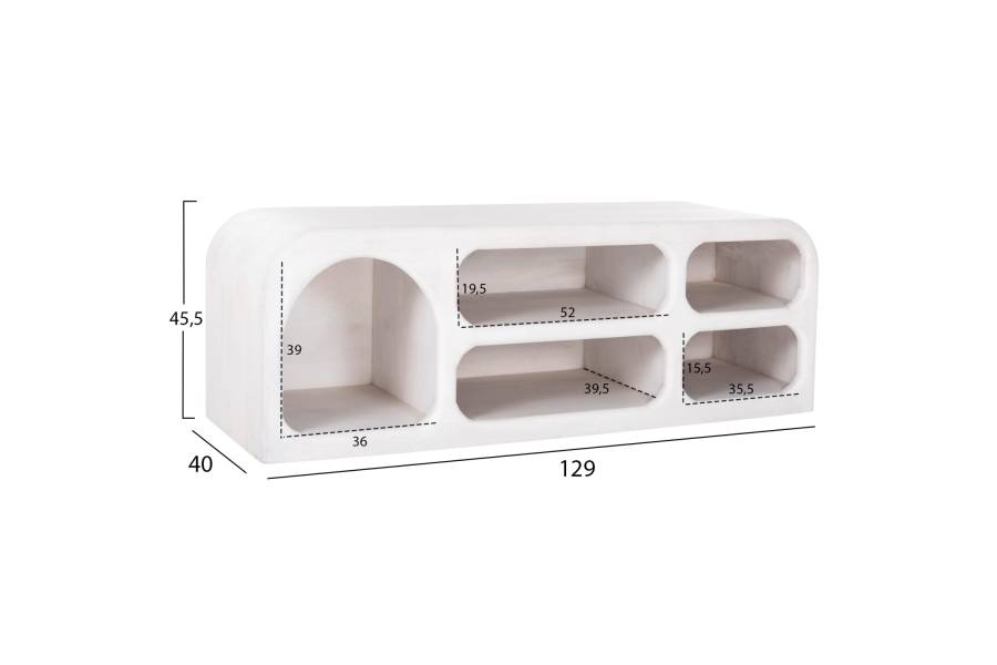 ΣΕΤ 4TMX ΕΠΙΠΛΑ ΣΑΛΟΝΙΟΥ HANDYR HM11947 ΜΑΣΙΦ ΞΥΛΟ MANGO ΣΕ ΛΕΥΚΟ