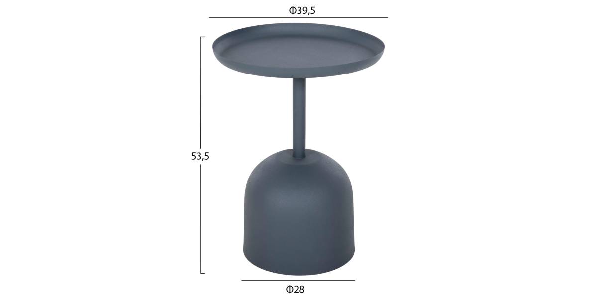 ΤΡΑΠΕΖΙ ΒΟΗΘΗΤΙΚΟ ΣΤΡΟΓΓΥΛΟ DELBEL HM4261.05 ΜΕΤΑΛΛΟ ΜΠΛΕ ΣΚΟΥΡΟ Φ39,5x53,5Υ εκ.