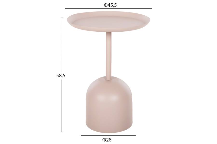 ΤΡΑΠΕΖΙ ΒΟΗΘΗΤΙΚΟ ΣΤΡΟΓΓΥΛΟ DELBEL HM4265.10 ΜΕΤΑΛΛΟ ΣΕ ΕΚΡΟΥ Φ45,5x58,5 εκ.