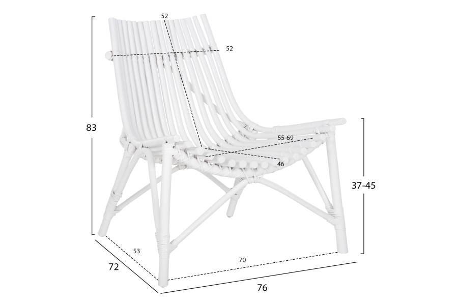 ΚΑΡΕΚΛΑ ΕΞΩΤ.ΧΩΡΟΥ CELLION HM9812.03 ΡΑΒΔΟΙ RATTAN ΣΕ ΛΕΥΚΟ ΧΡΩΜΑ 76x72x83Υεκ.