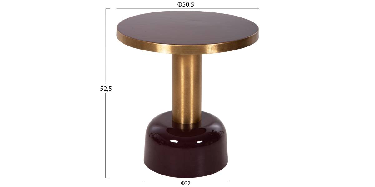 ΒΟΗΘΗΤΙΚΟ ΤΡΑΠΕΖΑΚΙ ERODE HM4242.06 ΜΕΤΑΛΛΟ ΣΕ ΚΕΡΑΣΙ-ΧΡΥΣΟ Φ50,5x52,5Υ εκ.