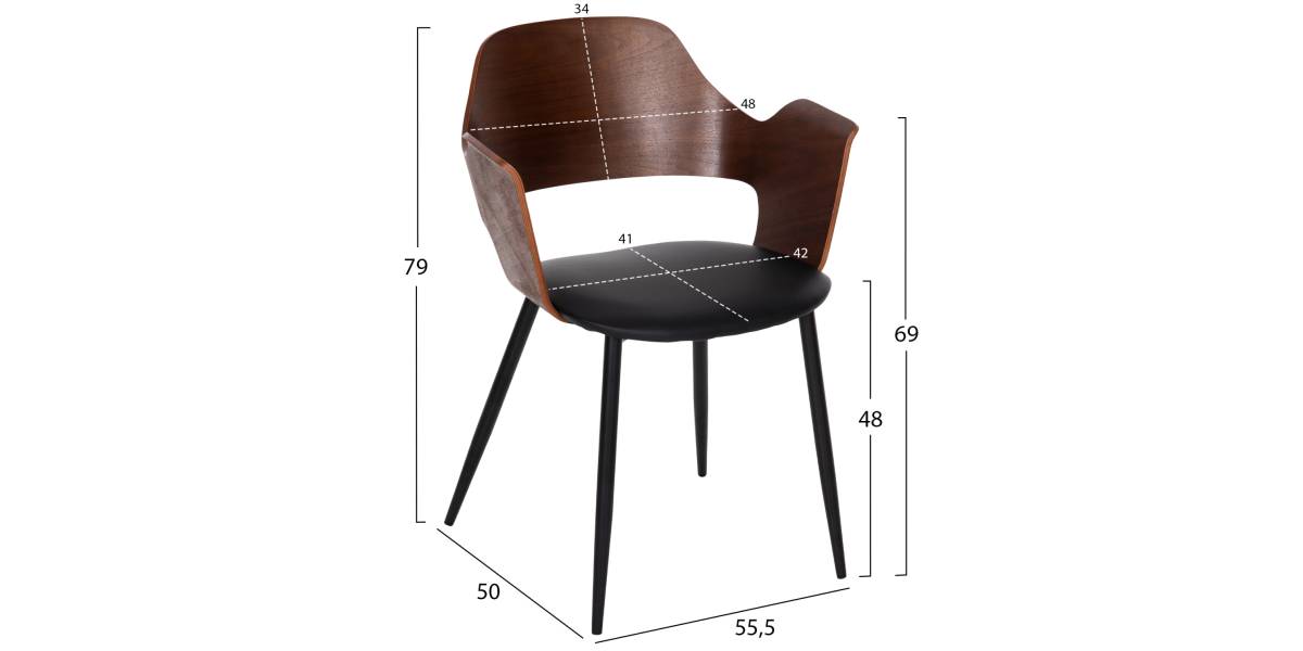 ΣΕΤ ΤΡΑΠΕΖΑΡΙΑ ΕΣΩΤ. ΧΩΡΟΥ 5ΤΜΧ HM11962 ΤΡΑΠΕΖΙ DENTY & 4 ΚΑΡΕΚΛΕΣ VELP
