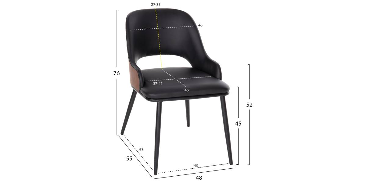 ΣΕΤ ΤΡΑΠΕΖΑΡΙΑ ΕΣΩΤ. ΧΩΡΟΥ 5ΤΜΧ HM11965 ΤΡΑΠΕΖΙ DENTY & 4 ΚΑΡΕΚΛΕΣ DELF (ΜΑΥΡΟ)