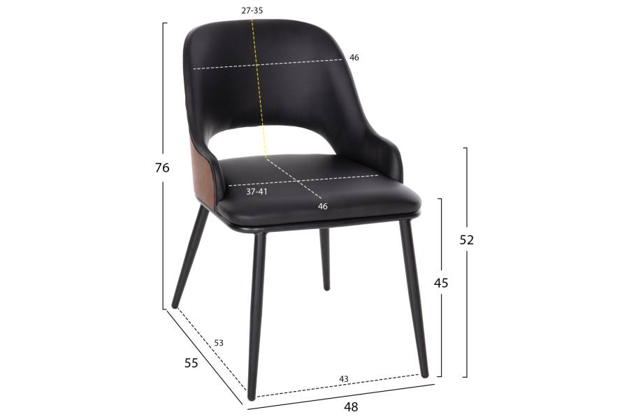 ΣΕΤ ΤΡΑΠΕΖΑΡΙΑ ΕΣΩΤ. ΧΩΡΟΥ 5ΤΜΧ HM11965 ΤΡΑΠΕΖΙ DENTY & 4 ΚΑΡΕΚΛΕΣ DELF (ΜΑΥΡΟ)