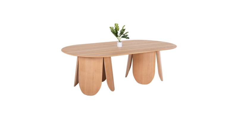 ΤΡΑΠΕΖΙ ΟΒΑΛ DENTY HM9611.01 MDF ΜΕ ΚΑΠΛΑΜΑ ΔΡΥΟΣ-ΦΥΣΙΚΟ ΟΑΚ 240x120x75Υεκ.
