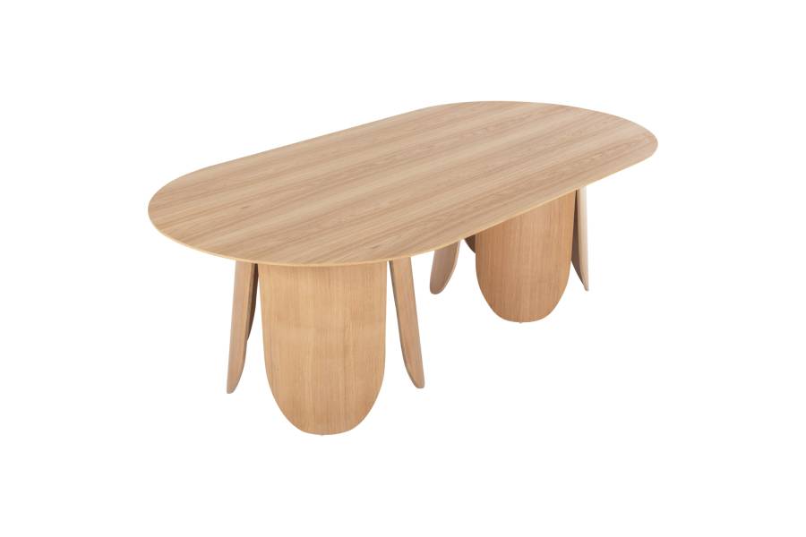 ΤΡΑΠΕΖΙ ΟΒΑΛ DENTY HM9611.01 MDF ΜΕ ΚΑΠΛΑΜΑ ΔΡΥΟΣ-ΦΥΣΙΚΟ ΟΑΚ 240x120x75Υεκ.