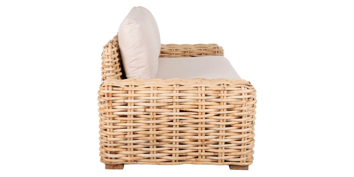 ΚΑΝΑΠΕΣ 2-ΘΕΣΙΟΣ TROPEL HM9809 ΞΥΛΟ MANGO-RATTAN ΦΥΣΙΚΟ-ΛΕΥΚΑ ΜΑΞΙΛΑΡΙΑ 192x88x70-85Υεκ.