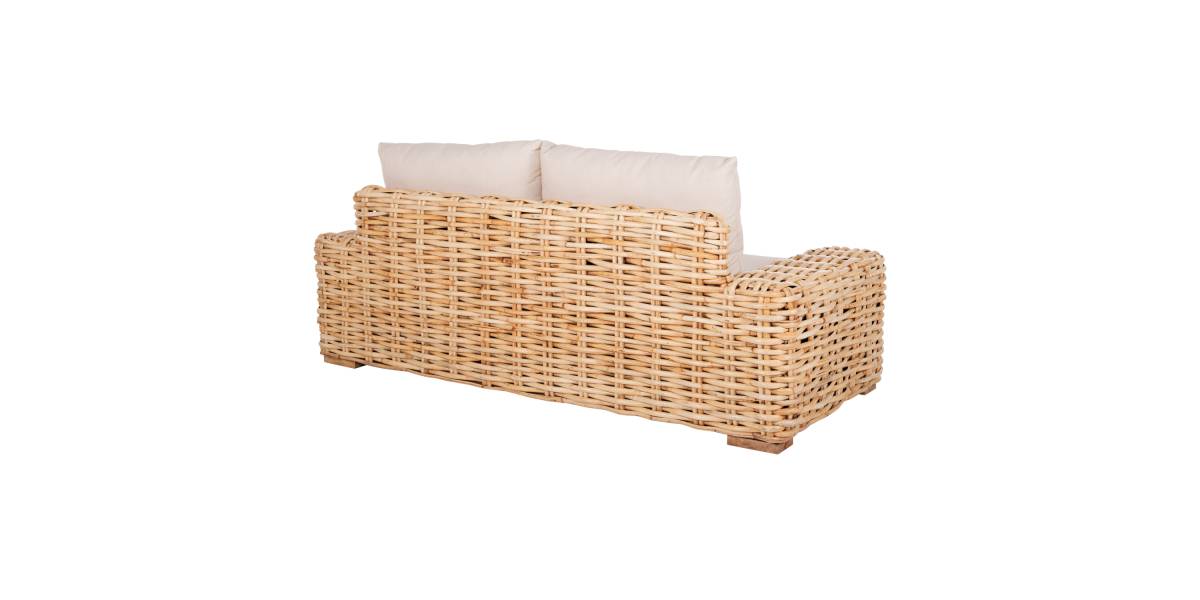 ΚΑΝΑΠΕΣ 2-ΘΕΣΙΟΣ TROPEL HM9809 ΞΥΛΟ MANGO-RATTAN ΦΥΣΙΚΟ-ΛΕΥΚΑ ΜΑΞΙΛΑΡΙΑ 192x88x70-85Υεκ.