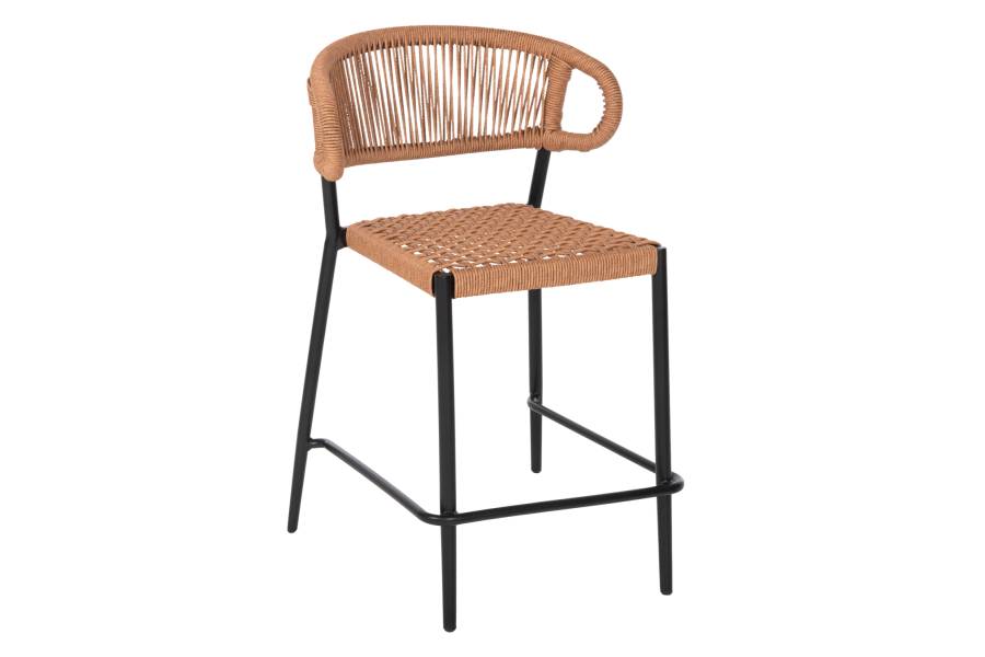 ΣΚΑΜΠΟ ΜΠΑΡ ΜΕΣ.ΥΨΟΥΣ EULO HM6087.03 ΑΛΟΥΜΙΝΙΟ ΜΑΥΡΟ-ΣΥΝΘ.RATTAN 60x56,5x99Υεκ.