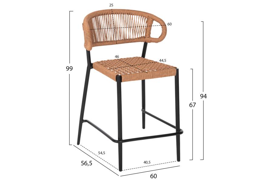 ΣΚΑΜΠΟ ΜΠΑΡ ΜΕΣ.ΥΨΟΥΣ EULO HM6087.03 ΑΛΟΥΜΙΝΙΟ ΜΑΥΡΟ-ΣΥΝΘ.RATTAN 60x56,5x99Υεκ.