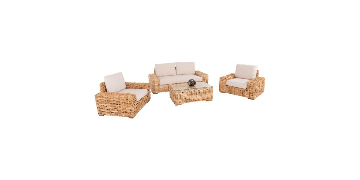 ΣΕΤ ΣΑΛΟΝΙ 4ΤΜΧ TROPEL HM11940 ΦΥΣΙΚΟ RATTAN-2ΘΕΣΙΟΣ ΚΑΝΑΠΕΣ-2 ΠΟΛΥΘΡΟΝΕΣ-ΤΡΑΠΕΖΙ