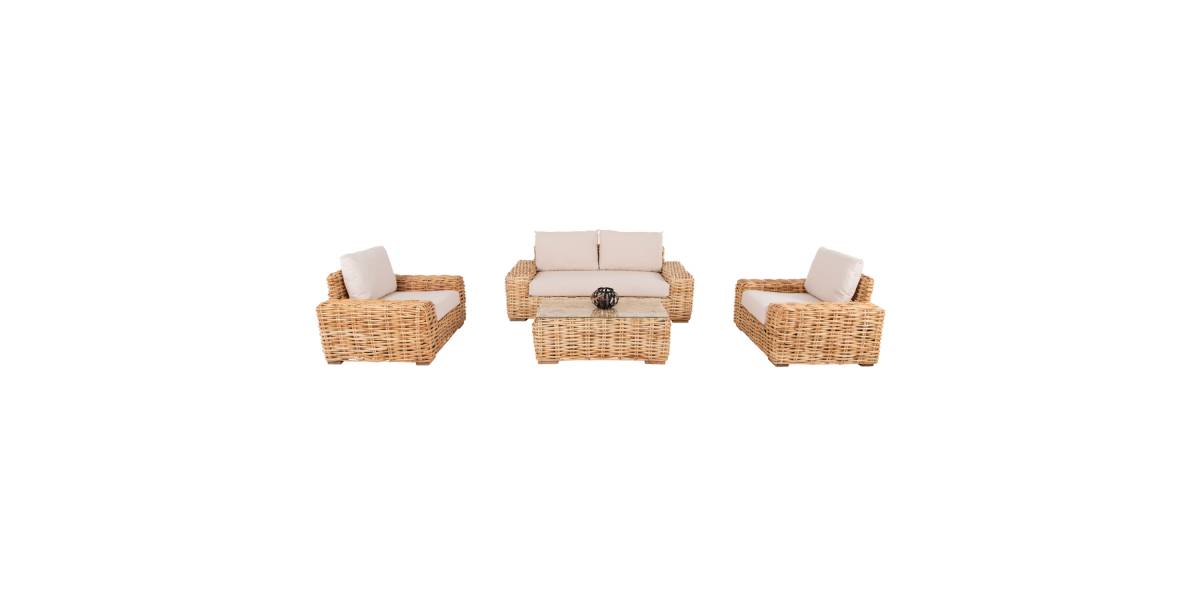 ΣΕΤ ΣΑΛΟΝΙ 4ΤΜΧ TROPEL HM11940 ΦΥΣΙΚΟ RATTAN-2ΘΕΣΙΟΣ ΚΑΝΑΠΕΣ-2 ΠΟΛΥΘΡΟΝΕΣ-ΤΡΑΠΕΖΙ