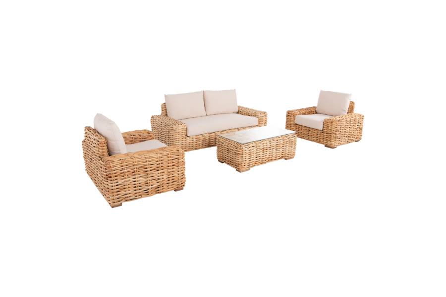 ΣΕΤ ΣΑΛΟΝΙ 4ΤΜΧ TROPEL HM11940 ΦΥΣΙΚΟ RATTAN-2ΘΕΣΙΟΣ ΚΑΝΑΠΕΣ-2 ΠΟΛΥΘΡΟΝΕΣ-ΤΡΑΠΕΖΙ