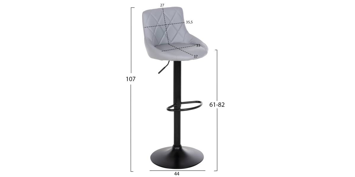 ΣΚΑΜΠΟ ΜΠΑΡ ROSE HM204.10 ΜΕ ΑΜΟΡΤΙΣΕΡ Κ ΕΠΕΝΔΥΣΗ ΓΚΡΙ PU Φ44x85-107Υεκ.