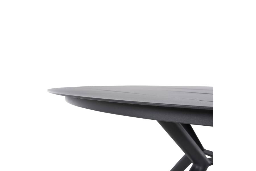 ΤΡΑΠΕΖΙ ΑΛΟΥΜΙΝΙΟΥ ΣΤΡΟΓΓΥΛΟ HIGER HM6061.03 ΑΝΘΡΑΚΙ Φ126Χ73Υεκ.
