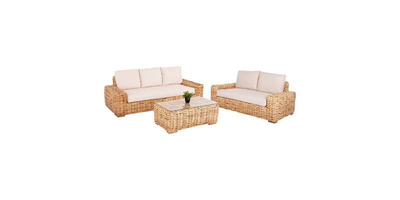 ΣΕΤ ΣΑΛΟΝΙ ΕΞ.ΧΩΡΟΥ TROPEL HM11941 3ΤΜΧ ΦΥΣΙΚΟ RATTAN-ΛΕΥΚΑ ΜΑΞΙΛΑΡΙΑ