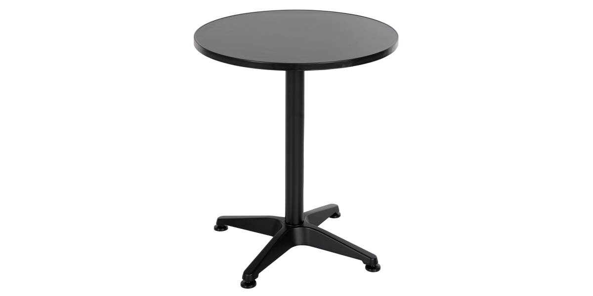 ΤΡΑΠΕΖΙ ΣΤΡΟΓΓΥΛΟ GOSS HM5974.01 ΑΛΟΥΜΙΝΙΟ ΜΑΥΡΟ Φ60x70Υεκ.