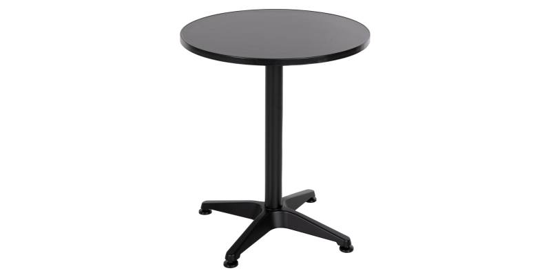 ΤΡΑΠΕΖΙ ΣΤΡΟΓΓΥΛΟ GOSS HM5974.01 ΑΛΟΥΜΙΝΙΟ ΜΑΥΡΟ Φ60x70Υεκ.