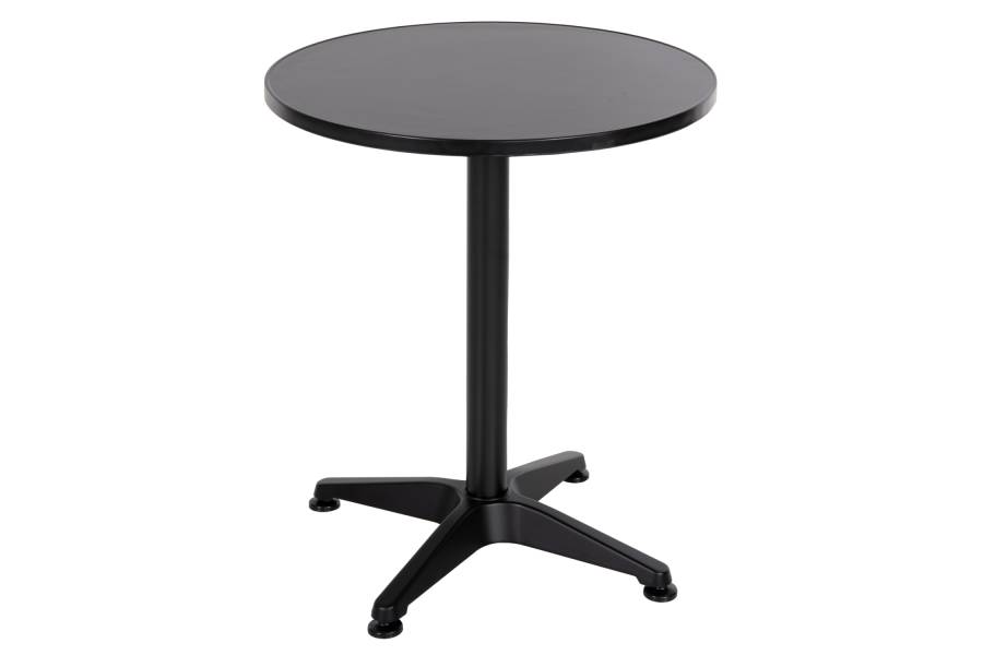 ΤΡΑΠΕΖΙ ΣΤΡΟΓΓΥΛΟ GOSS HM5974.01 ΑΛΟΥΜΙΝΙΟ ΜΑΥΡΟ Φ60x70Υεκ.