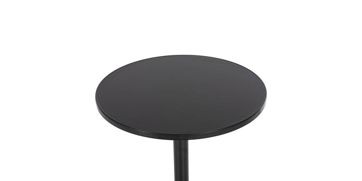 ΤΡΑΠΕΖΙ ΣΤΡΟΓΓΥΛΟ GOSS HM5974.01 ΑΛΟΥΜΙΝΙΟ ΜΑΥΡΟ Φ60x70Υεκ.