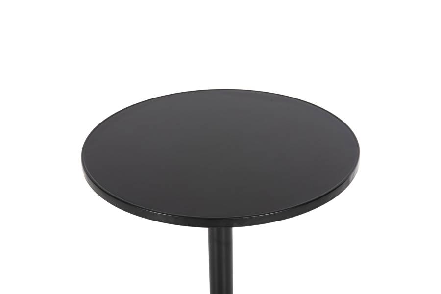 ΤΡΑΠΕΖΙ ΣΤΡΟΓΓΥΛΟ GOSS HM5974.01 ΑΛΟΥΜΙΝΙΟ ΜΑΥΡΟ Φ60x70Υεκ.