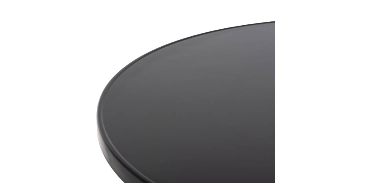 ΤΡΑΠΕΖΙ ΣΤΡΟΓΓΥΛΟ GOSS HM5974.01 ΑΛΟΥΜΙΝΙΟ ΜΑΥΡΟ Φ60x70Υεκ.