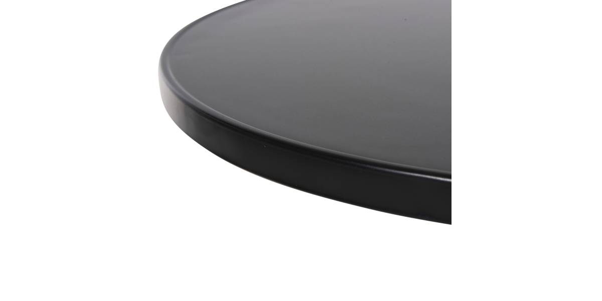 ΤΡΑΠΕΖΙ ΣΤΡΟΓΓΥΛΟ GOSS HM5974.01 ΑΛΟΥΜΙΝΙΟ ΜΑΥΡΟ Φ60x70Υεκ.