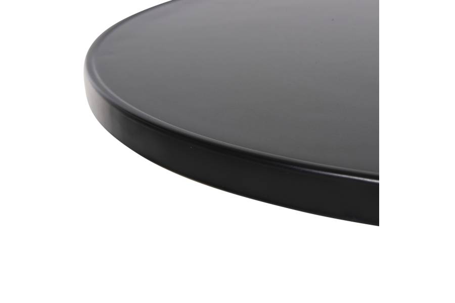 ΤΡΑΠΕΖΙ ΣΤΡΟΓΓΥΛΟ GOSS HM5974.01 ΑΛΟΥΜΙΝΙΟ ΜΑΥΡΟ Φ60x70Υεκ.