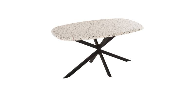 ΤΡΑΠΕΖΙ ΟΒΑΛ RODDEN HM11903.03 ΜΕ WERZALIT TERRAZZO-ΜΑΥΡΗ ΧΙΑΣΤΙ ΒΑΣΗ 146x94x75Υεκ