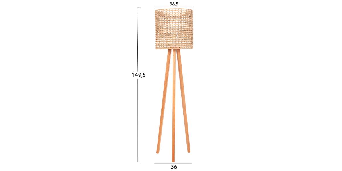 ΕΠΙΔΑΠΕΔΙΟ ΦΩΤΙΣΤΙΚΟ HM4351 RUBBERWOOD-RATTAN-PAPER ROPE ΣΕ ΦΥΣΙΚΟ Φ36x149,5Υεκ.
