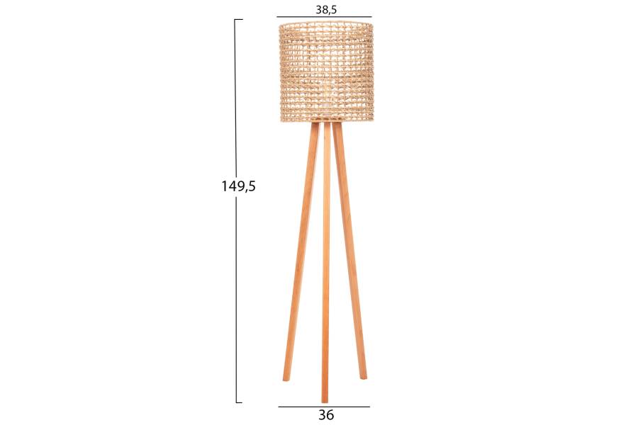 ΕΠΙΔΑΠΕΔΙΟ ΦΩΤΙΣΤΙΚΟ HM4351 RUBBERWOOD-RATTAN-PAPER ROPE ΣΕ ΦΥΣΙΚΟ Φ36x149,5Υεκ.