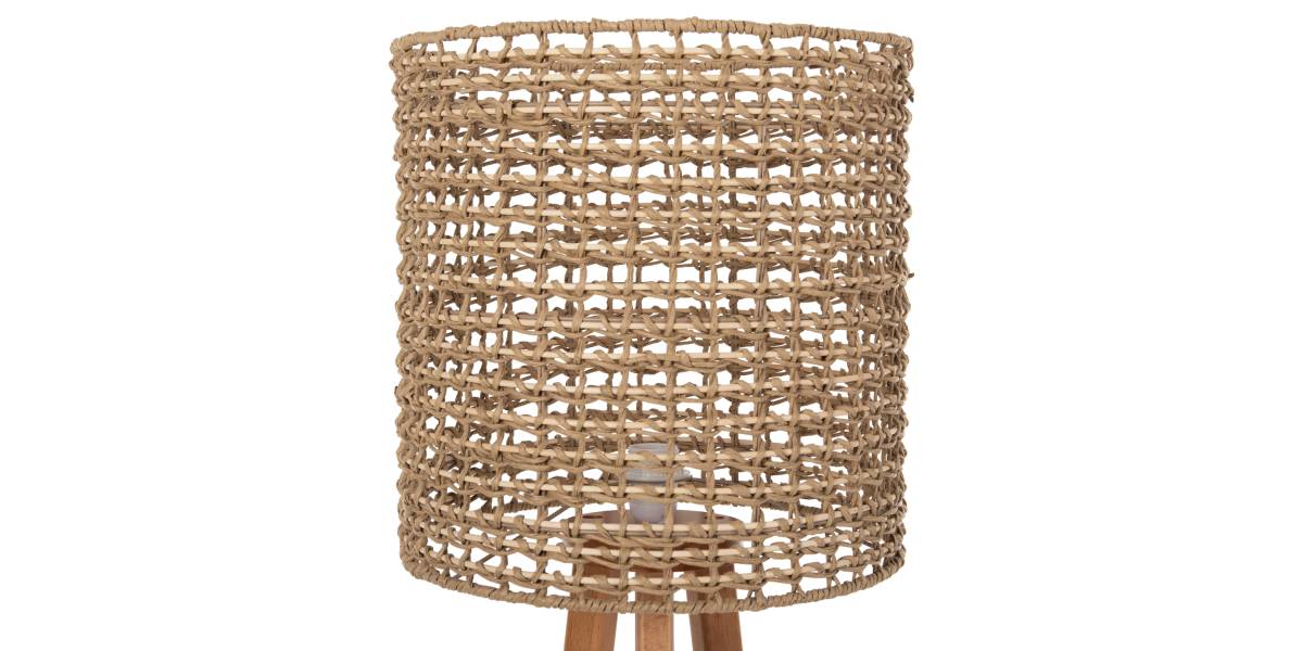ΕΠΙΔΑΠΕΔΙΟ ΦΩΤΙΣΤΙΚΟ HM4351 RUBBERWOOD-RATTAN-PAPER ROPE ΣΕ ΦΥΣΙΚΟ Φ36x149,5Υεκ.