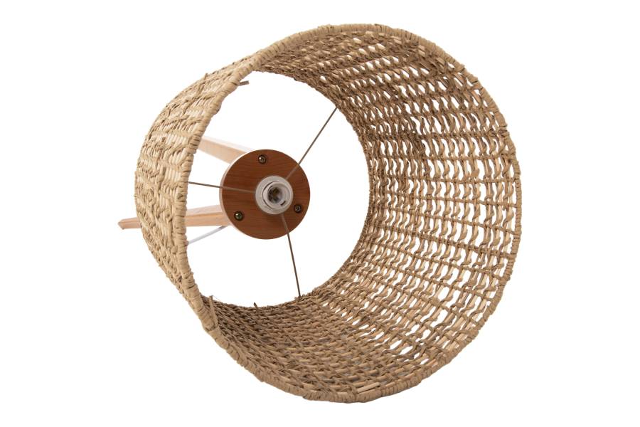 ΕΠΙΔΑΠΕΔΙΟ ΦΩΤΙΣΤΙΚΟ HM4351 RUBBERWOOD-RATTAN-PAPER ROPE ΣΕ ΦΥΣΙΚΟ Φ36x149,5Υεκ.