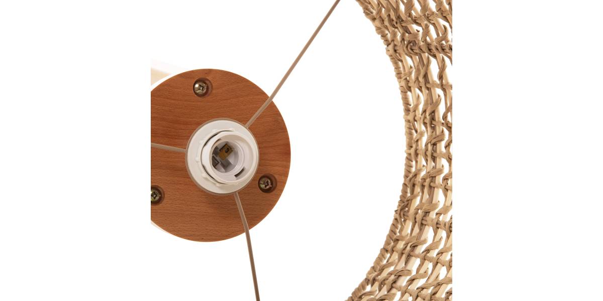 ΕΠΙΔΑΠΕΔΙΟ ΦΩΤΙΣΤΙΚΟ HM4351 RUBBERWOOD-RATTAN-PAPER ROPE ΣΕ ΦΥΣΙΚΟ Φ36x149,5Υεκ.