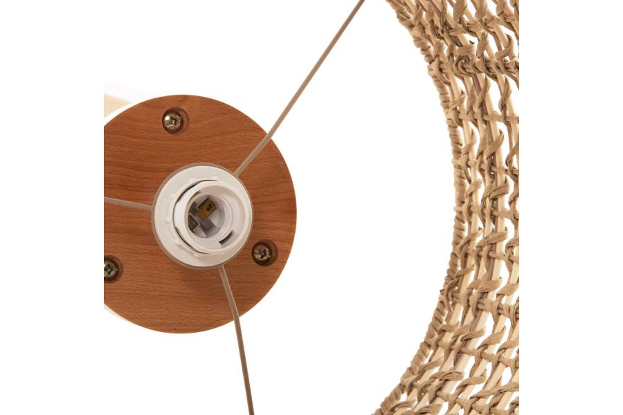 ΕΠΙΔΑΠΕΔΙΟ ΦΩΤΙΣΤΙΚΟ HM4351 RUBBERWOOD-RATTAN-PAPER ROPE ΣΕ ΦΥΣΙΚΟ Φ36x149,5Υεκ.