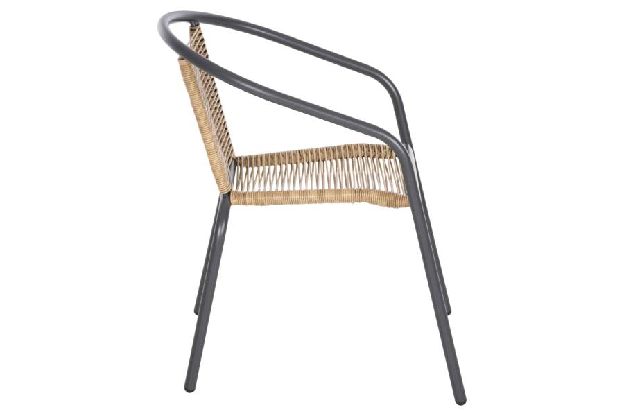 ΠΟΛΥΘΡΟΝΑ SWIFTER HM5969.02 ΜΕΤΑΛΛΟ ΓΚΡΙ-ΣΥΝΘ. RATTAN ΣΕ ΦΥΣΙΚΟ 54x61x75Υεκ.