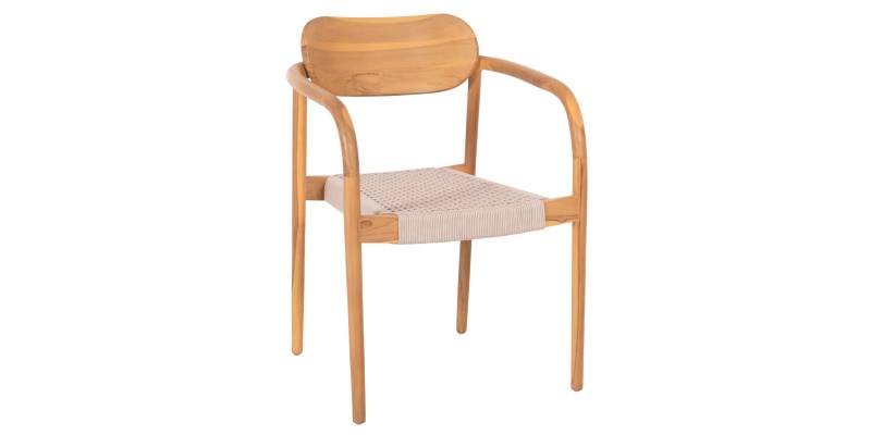 ΠΟΛΥΘΡΟΝΑ OSLO HM9636.07 ΞΥΛΟ TEAK ΦΥΣΙΚΟ & ΜΠΕΖ ΣΧΟΙΝΙ 55x54x80Yεκ.