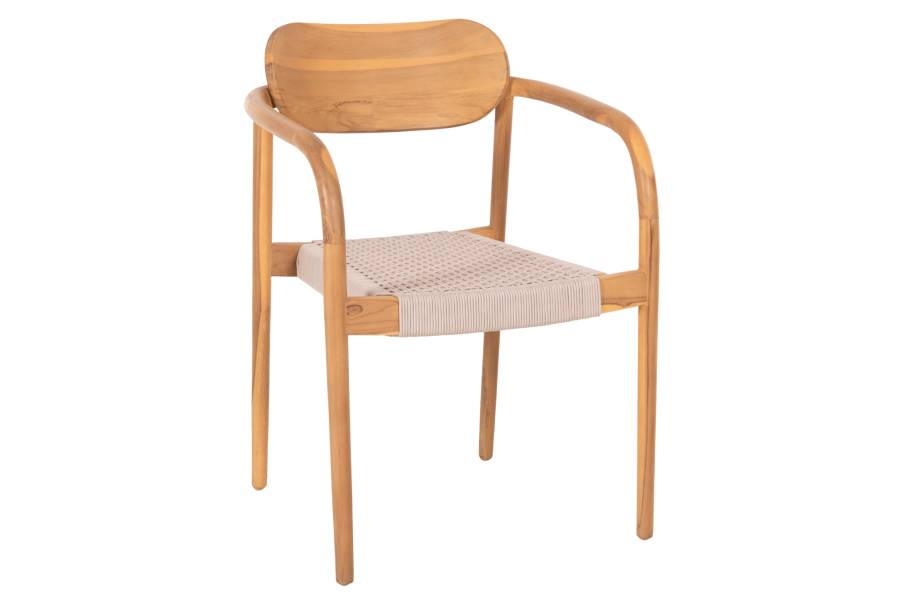 ΠΟΛΥΘΡΟΝΑ OSLO HM9636.07 ΞΥΛΟ TEAK ΦΥΣΙΚΟ & ΜΠΕΖ ΣΧΟΙΝΙ 55x54x80Yεκ.