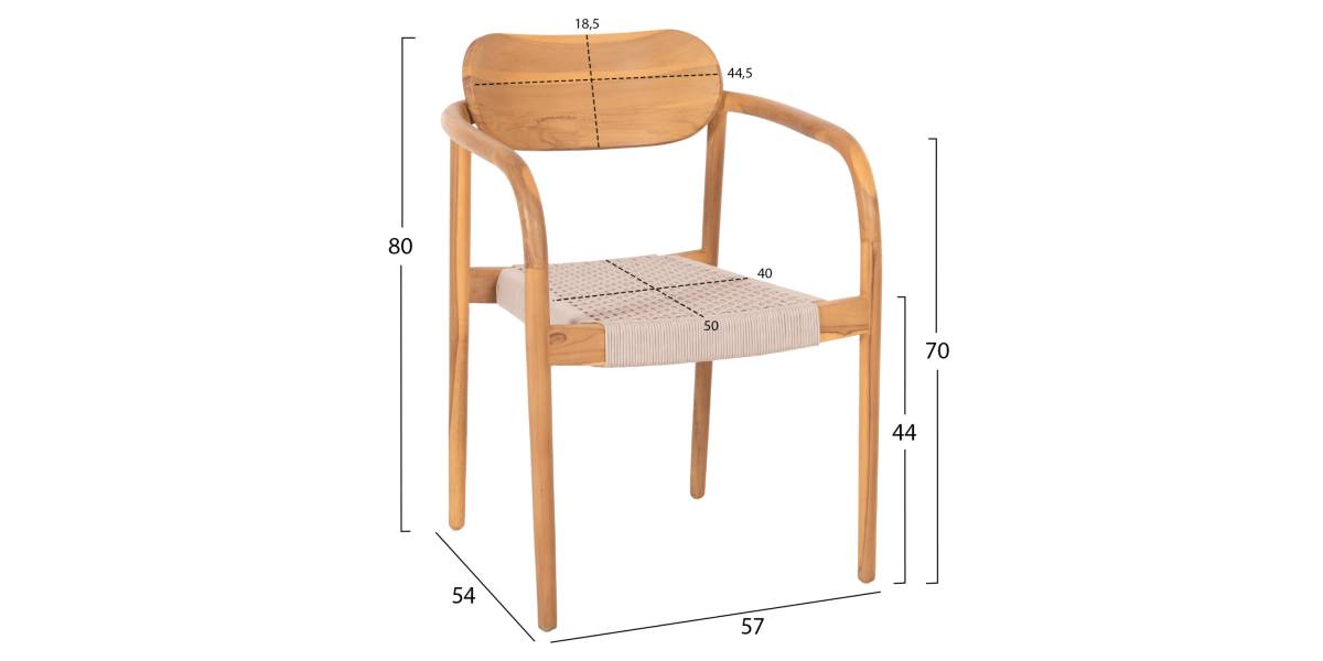 ΠΟΛΥΘΡΟΝΑ OSLO HM9636.07 ΞΥΛΟ TEAK ΦΥΣΙΚΟ & ΜΠΕΖ ΣΧΟΙΝΙ 55x54x80Yεκ.