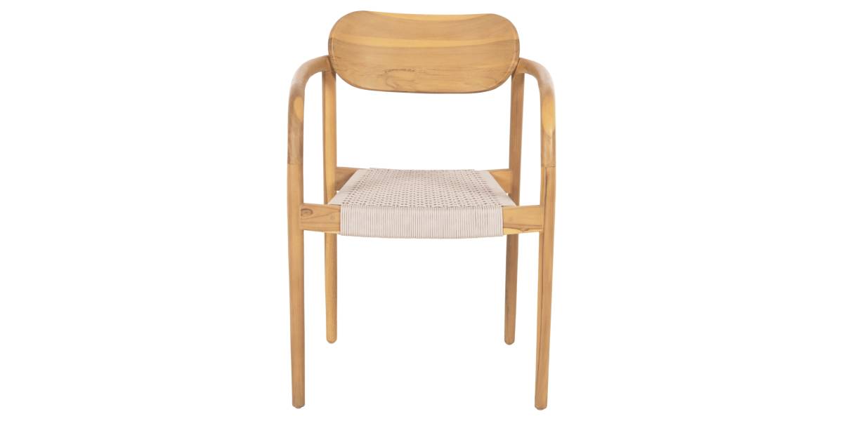 ΠΟΛΥΘΡΟΝΑ OSLO HM9636.07 ΞΥΛΟ TEAK ΦΥΣΙΚΟ & ΜΠΕΖ ΣΧΟΙΝΙ 55x54x80Yεκ.