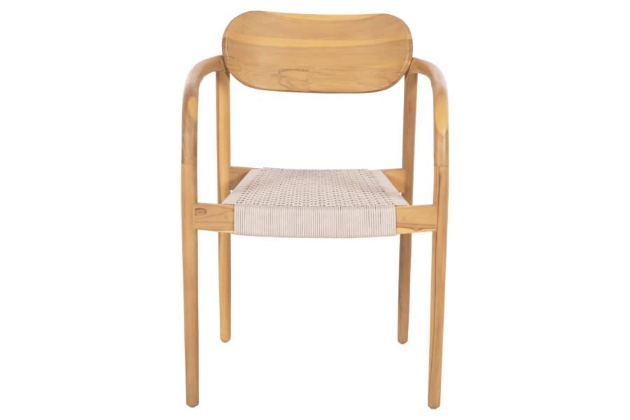 ΠΟΛΥΘΡΟΝΑ OSLO HM9636.07 ΞΥΛΟ TEAK ΦΥΣΙΚΟ & ΜΠΕΖ ΣΧΟΙΝΙ 55x54x80Yεκ.