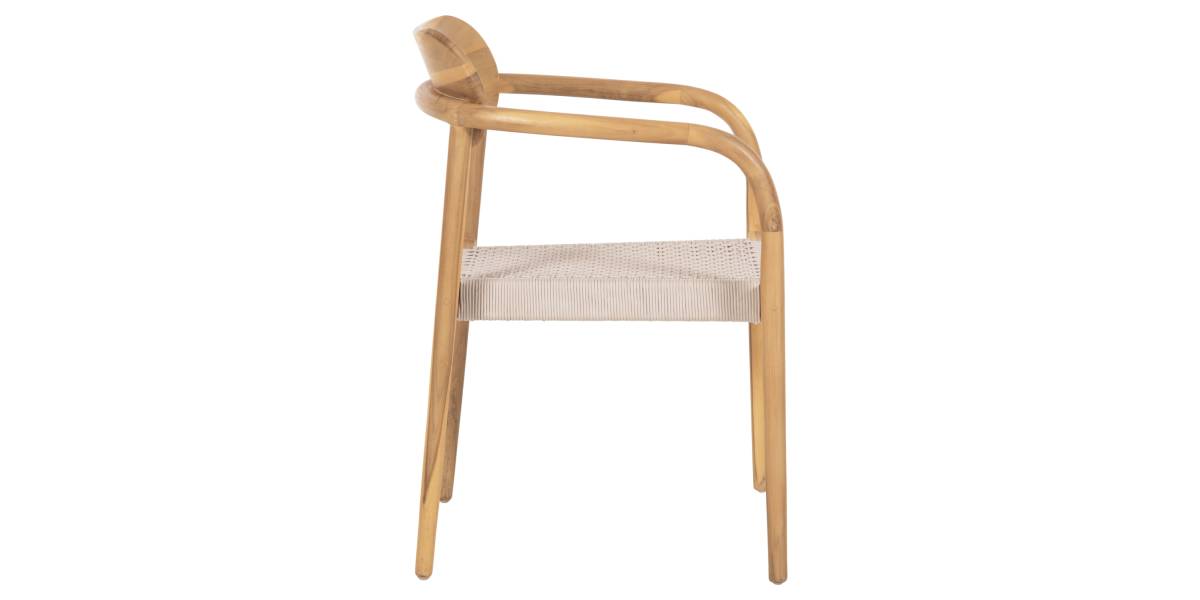 ΠΟΛΥΘΡΟΝΑ OSLO HM9636.07 ΞΥΛΟ TEAK ΦΥΣΙΚΟ & ΜΠΕΖ ΣΧΟΙΝΙ 55x54x80Yεκ.