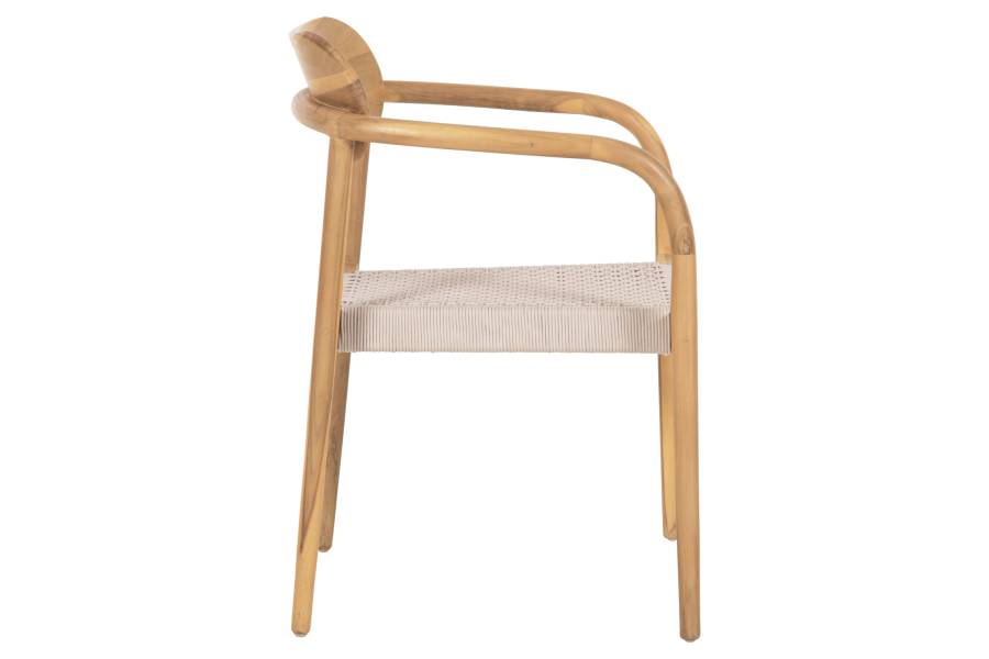 ΠΟΛΥΘΡΟΝΑ OSLO HM9636.07 ΞΥΛΟ TEAK ΦΥΣΙΚΟ & ΜΠΕΖ ΣΧΟΙΝΙ 55x54x80Yεκ.