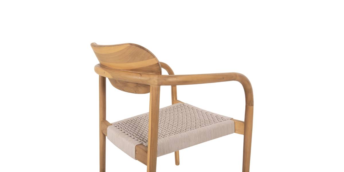 ΠΟΛΥΘΡΟΝΑ OSLO HM9636.07 ΞΥΛΟ TEAK ΦΥΣΙΚΟ & ΜΠΕΖ ΣΧΟΙΝΙ 55x54x80Yεκ.