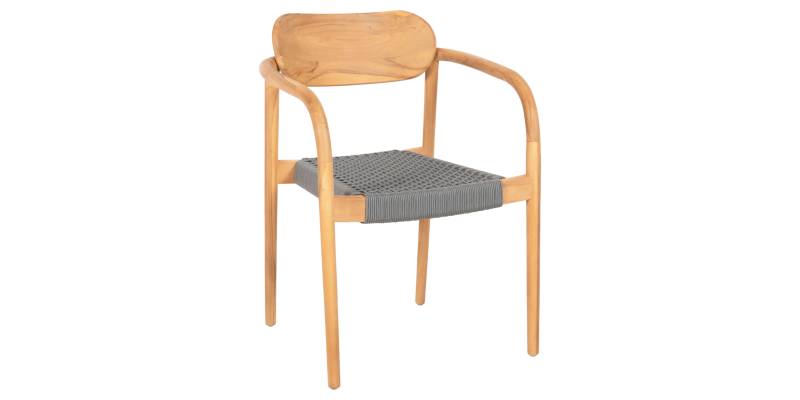 ΠΟΛΥΘΡΟΝΑ OSLO HM9636.08 ΞΥΛΟ TEAK ΦΥΣΙΚΟ & ΓΚΡΙ ΣΧΟΙΝΙ 55x54x80Yεκ.
