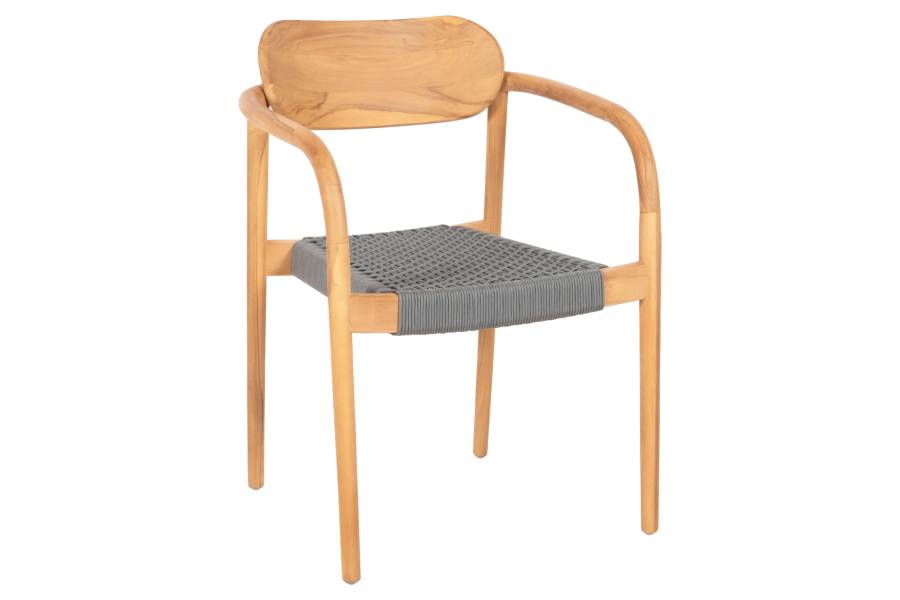 ΠΟΛΥΘΡΟΝΑ OSLO HM9636.08 ΞΥΛΟ TEAK ΦΥΣΙΚΟ & ΓΚΡΙ ΣΧΟΙΝΙ 55x54x80Yεκ.