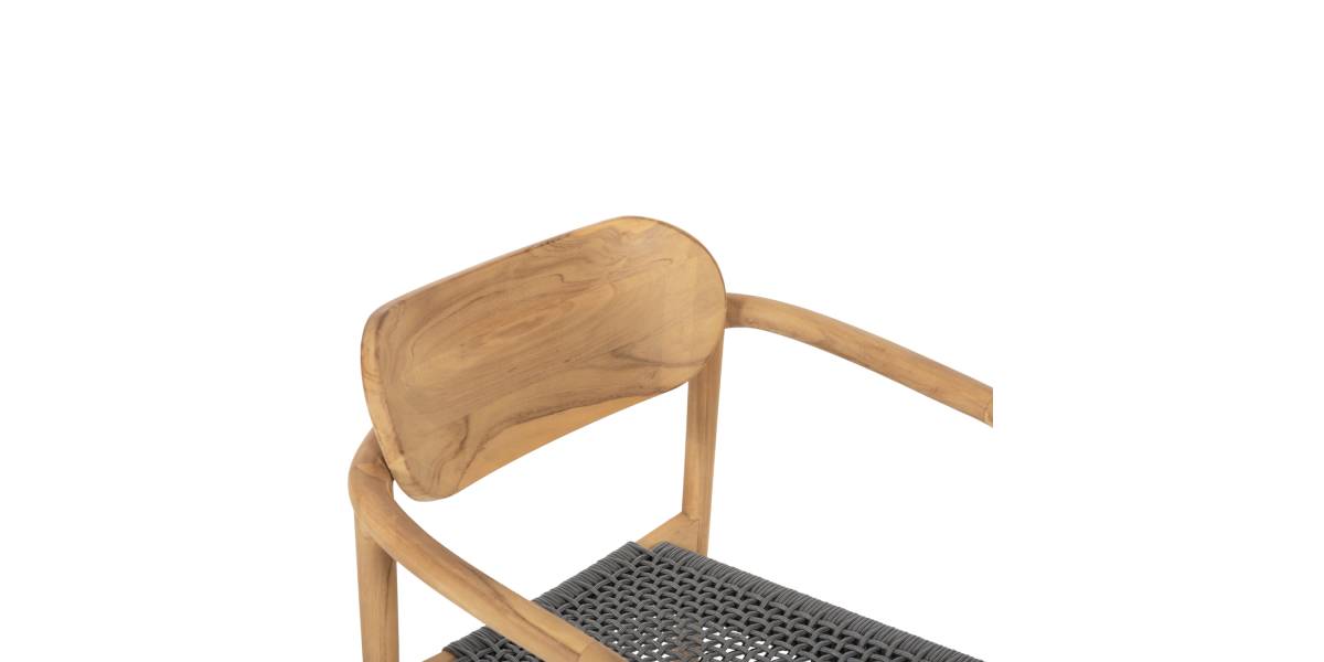 ΠΟΛΥΘΡΟΝΑ OSLO HM9636.08 ΞΥΛΟ TEAK ΦΥΣΙΚΟ & ΓΚΡΙ ΣΧΟΙΝΙ 55x54x80Yεκ.