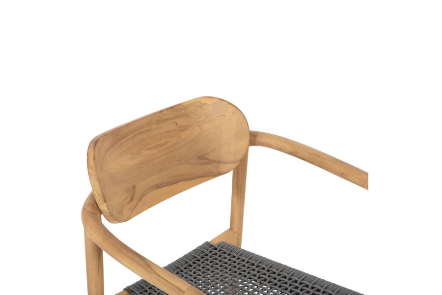 ΠΟΛΥΘΡΟΝΑ OSLO HM9636.08 ΞΥΛΟ TEAK ΦΥΣΙΚΟ & ΓΚΡΙ ΣΧΟΙΝΙ 55x54x80Yεκ.